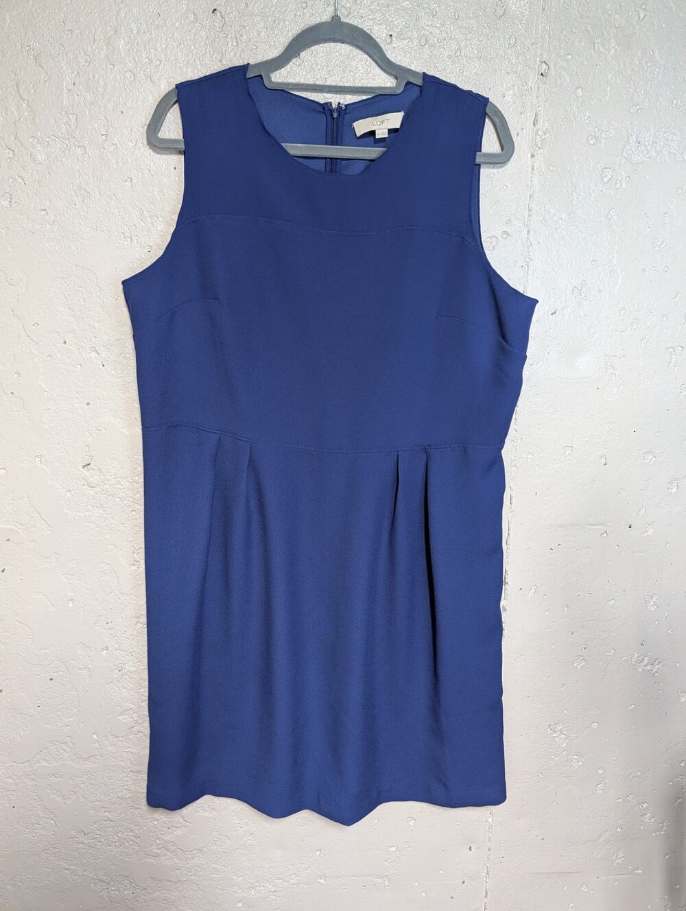 LOFT Cobalt Blue Pleated Fit & Flare Dress